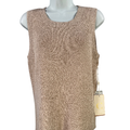 Cyrus NYC Women's Beige/Oat Sleeveless Sweater Tank Top - L