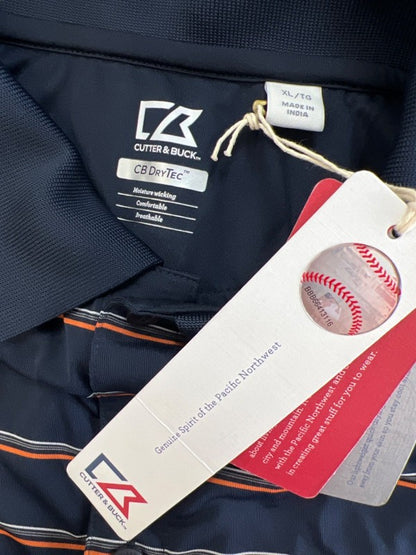 Cutter & Buck Men's Blue/Orange MLB Detroit Tigers Short Sleeve Polo Shirt - XL image 3