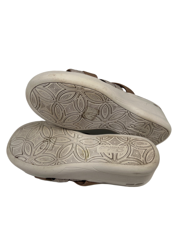 Skechers Women's Gray/Taupe Luxefoam Strappy Slide On Platform Sandals - 8 image 8