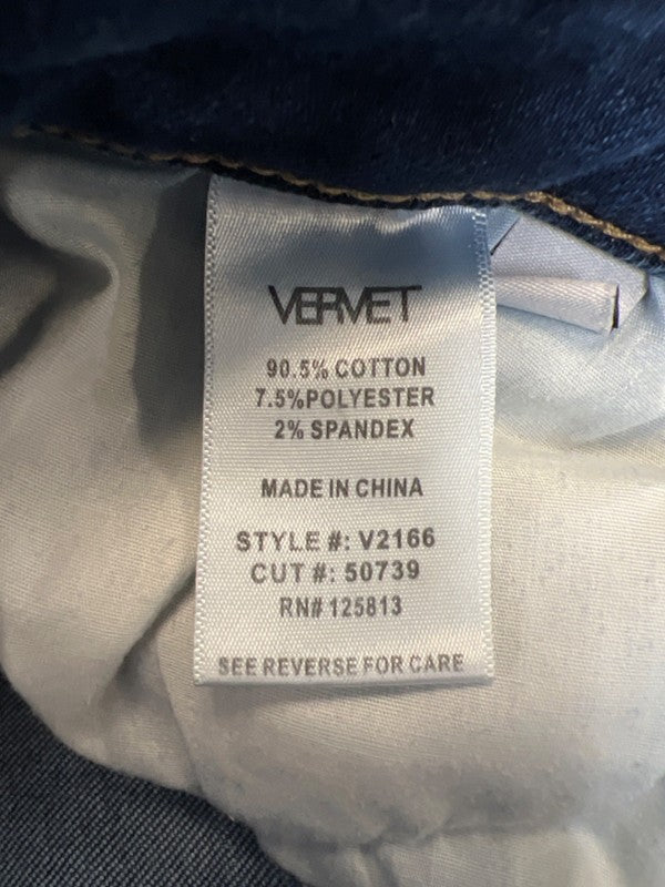 Vervet Women's Dark Wash Distressed Straight Denim Jeans - 26 image 4