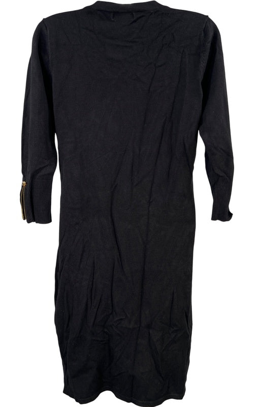 Calvin Klein Women’s Black 3/4 Zip Sleeve Criss Cross Front Sweater Dress - L image 3