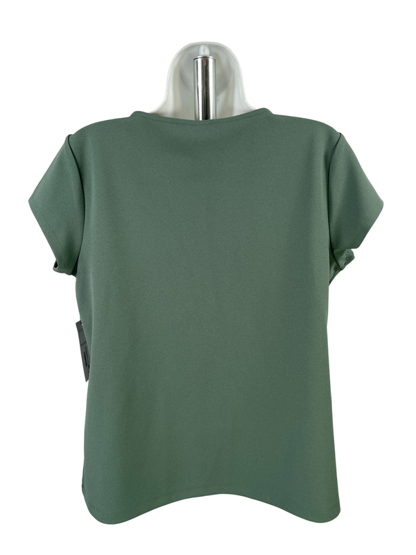 Liz Claiborne Women's Green Short Sleeve Pleated Front Blouse - M image 2