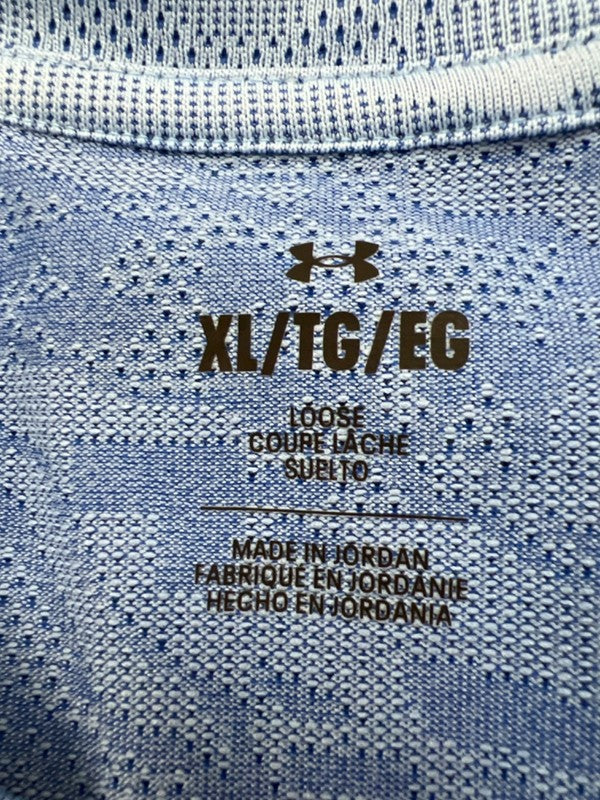 Under Armour Men's Blue Tech Vent Velocity Jaquard Short Sleeve Shirt - XL image 3
