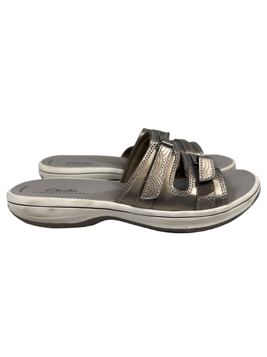 Clarks Cloudsteppers Women's Pewter/Gray Double Strap Sandals - 7