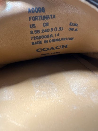 Coach Women's Brown Fortunata Patent Leather Logo Slip On Loafers - 38.5/US 8.5 image 7