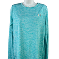 Under Armour Women's Blue Heather Heatgear Loose Long Sleeve Athletic Shirt - M