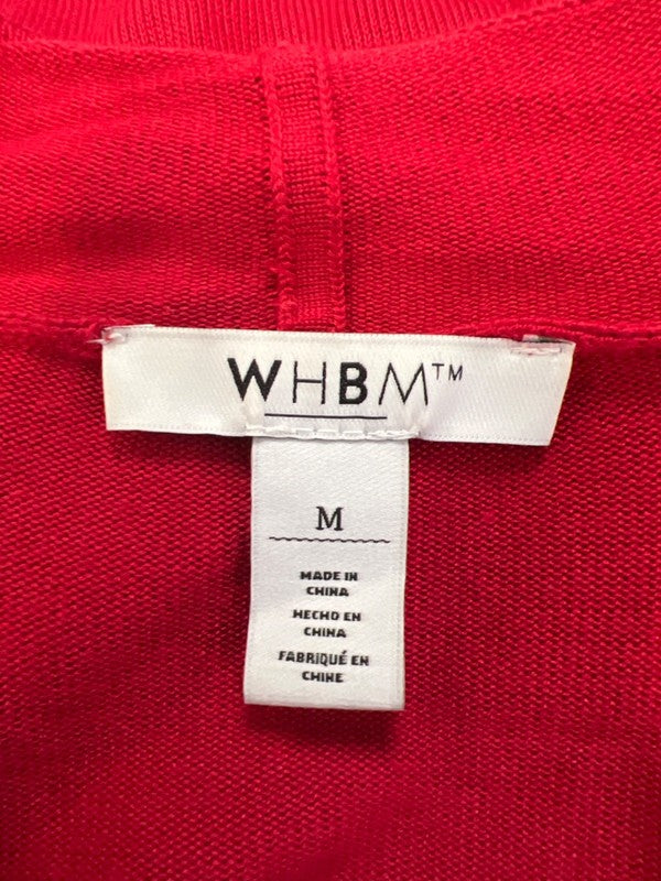 White House Black Market Women's Red Open Front Long Sleeve Cardigan Sweater - M image 3