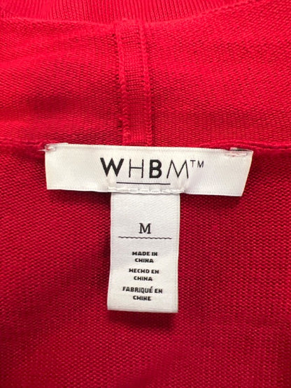 White House Black Market Women's Red Open Front Long Sleeve Cardigan Sweater - M image 3