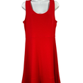 LOFT Women's Red Textured Sleeveless A-Line Dress - 8