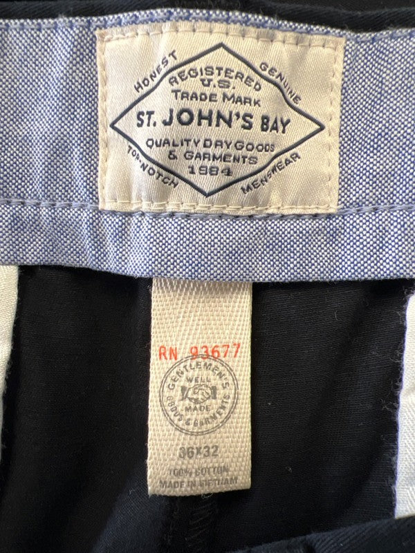 St. John's Bay Men's Black Legacy Chino Straight Fit Pants - 36x32 image 3