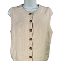 Gap Women's Ivory/Beige Cropped Cardigan Sweater Vest - S