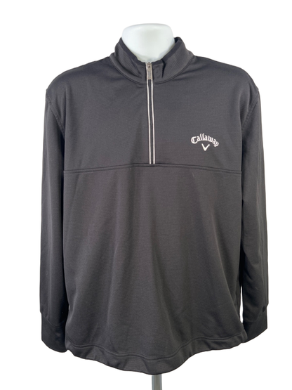 Callaway Men's Black Weather Series Quarter Zip Pullover Sweatshirt - L