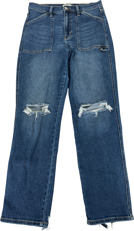 Cello Women’s Medium Wash Straight Leg Distressed Jeans - 3