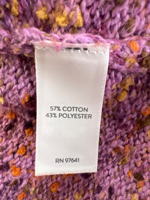 J Jill Women's Purple/Orange Knit Crewneck Pullover Sweater - XL image 4