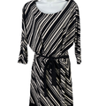 White House Black Market Women's Black/White 3/4 Sleeve Shirt - S