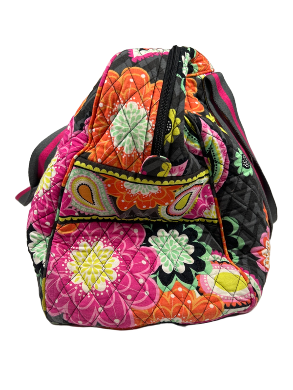 Vera Bradley Orange Ziggy Zinnia Floral Overnight Duffle Two Piece Bag Set image 3