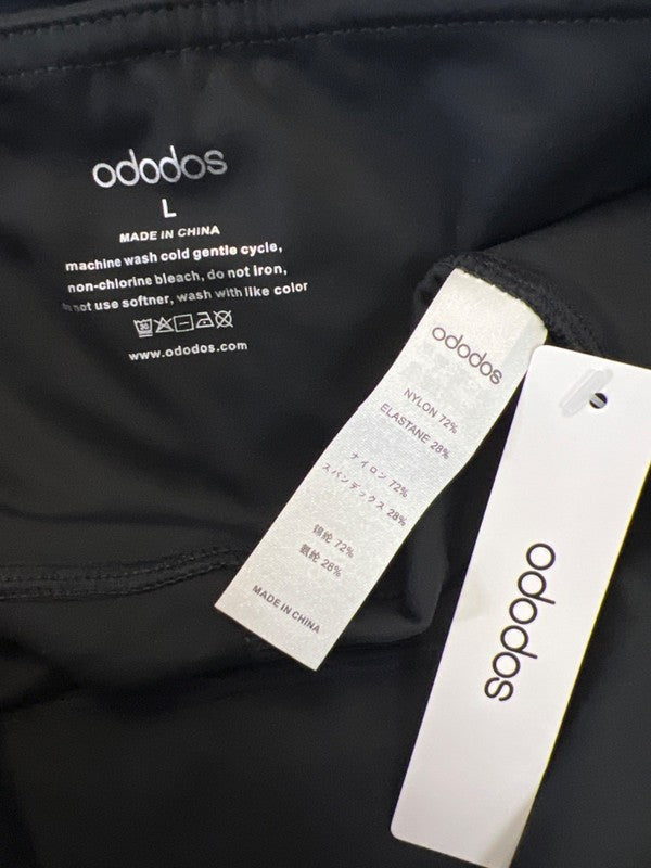 Ododos Women's Black Pull On High Rise Pocket Yoga Capri Leggings - L image 3