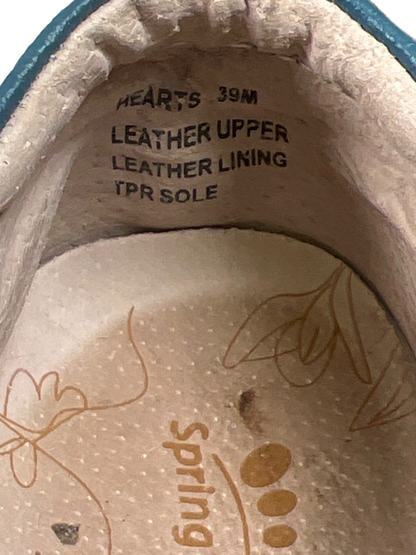 Spring Step Women's Blue Leather Hearts Closed Toe Shoes - 39/US 9 image 7