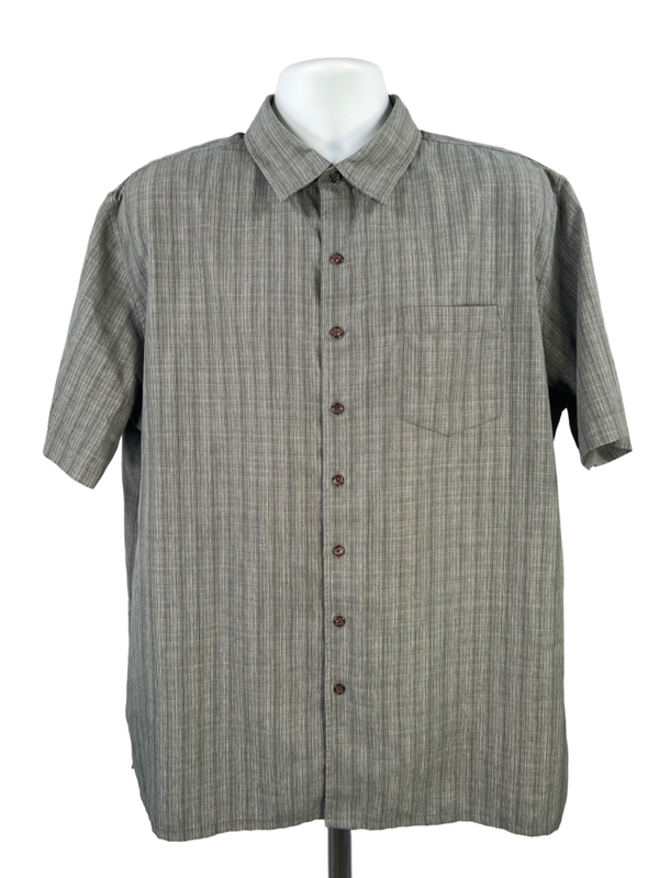 Croft & Barrow Men's Gray Easy Care Short Sleeve Button Up Shirt - XL