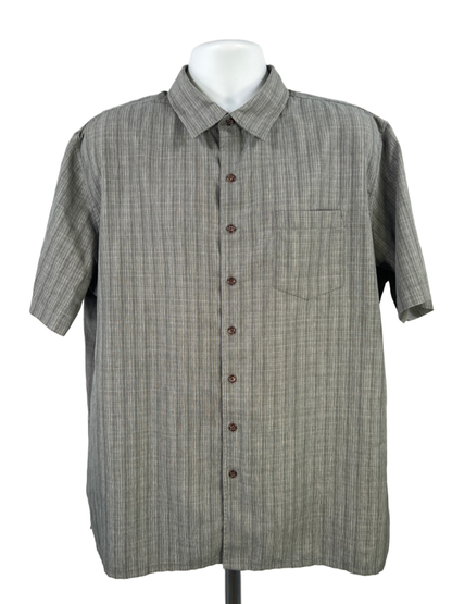 Croft & Barrow Men's Gray Easy Care Short Sleeve Button Up Shirt - XL