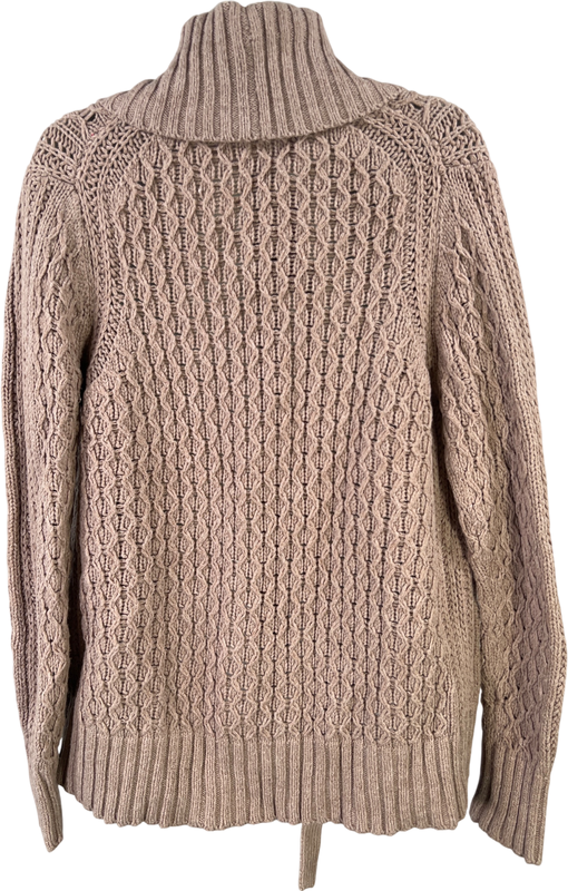 Banana Republic Women’s Light Brown Cable Knit Cardigan Sweater - S image 2