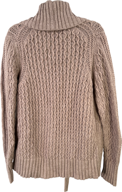 Banana Republic Women’s Light Brown Cable Knit Cardigan Sweater - S image 2
