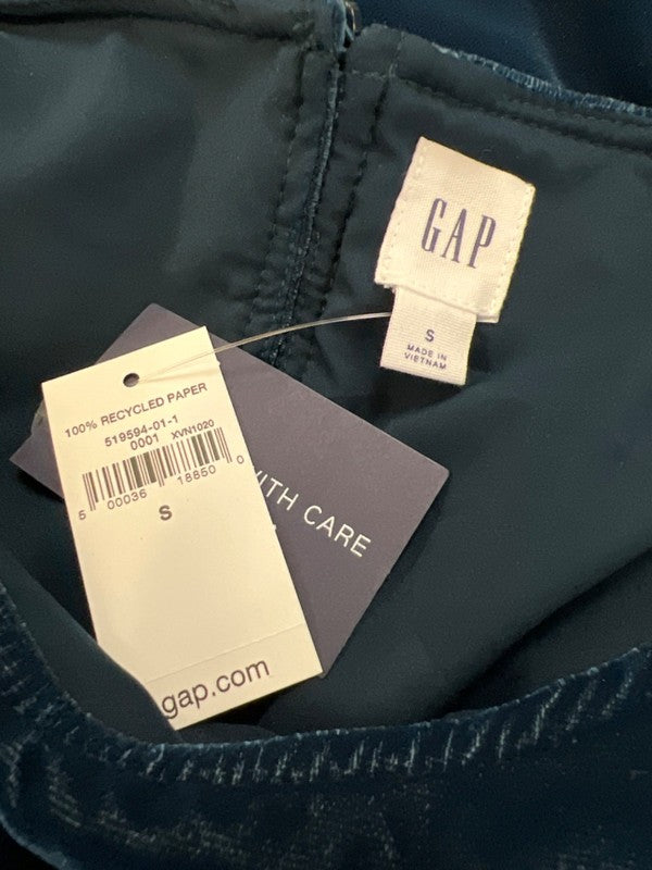 Gap Women's Navy Blue Velvet Short Cap Sleeve Mini Dress - S image 3