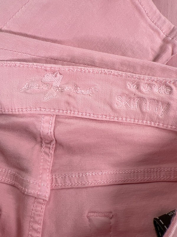 Seven 7 For All Mankind Women's Pink Anke Skinny Denim Jeans - 28 image 3