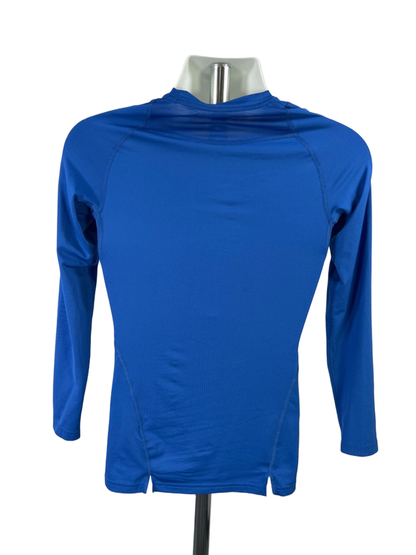 Nike Pro Men's Blue Long Sleeve Mesh Accent Athletic Shirt - M image 2