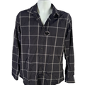 Express Men's Blue Plaid Long Sleeve Performance Slim Button Up Shirt - M