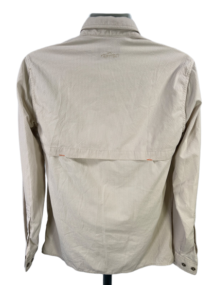 Orvis Men's Green Plaid Textured Vented Long Sleeve Button Up Fishing Shirt - S image 2