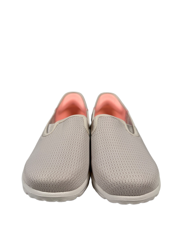 Skechers Women's Beige/Pink Go Walk Travel Fiji Slip On Shoes - 9 Wide image 2