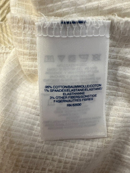 Lands End Women's Beige/White Short Sleeve Textuted T-Shirt - XL image 4