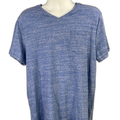 Marc Anthony Men's Blue Slim Fit Linen Blend Short Sleeve T-Shirt - XL