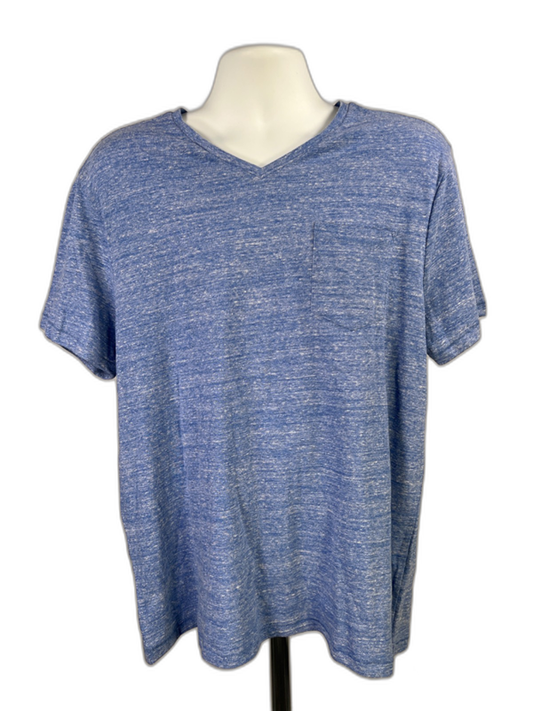 Marc Anthony Men's Blue Slim Fit Linen Blend Short Sleeve T-Shirt - XL