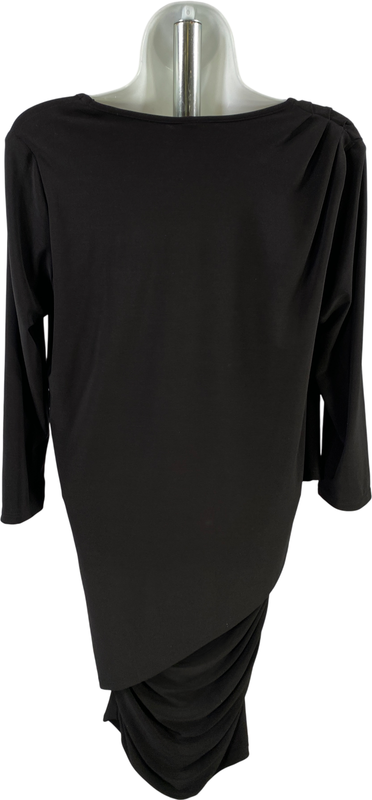 Last Tango Women’s Black 2 Layer V-Neck 3/4 Sleeve Sheath Dress - S image 2