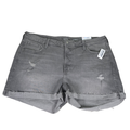 Old Navy Women's Gray Distressed OG Straight High Rise Denim Jean Shorts - 18