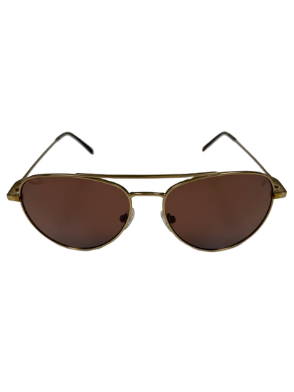 Karun Unisex Gold Tone Aviator Tortoise Sustainable Sunglasses W/ Case image 6