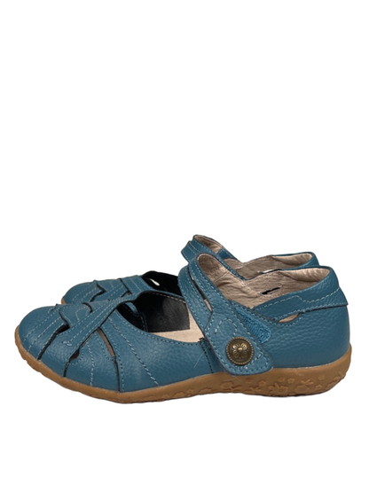 Spring Step Women's Blue Leather Hearts Closed Toe Shoes - 39/US 9 image 5