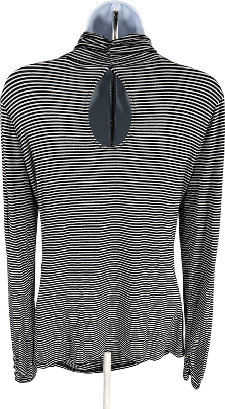White House Black Market Women’s Black Striped Long Sleeve Shirt - S image 2