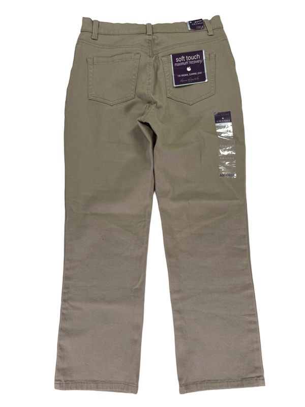 Gloria Vanderbilt Women's Tan Amanda Classic Tapered Leg Pants - 8 Petite Short image 2
