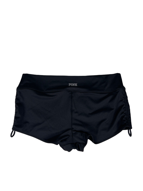 Victoria Secret PINK Women's Black Gym To Swim Micro Ruched Shortie Shorts - L image 2