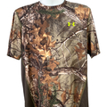 Under Armour Men's Brown Camo HeatGear Scent Control Fitted Athletic Shirt - XL
