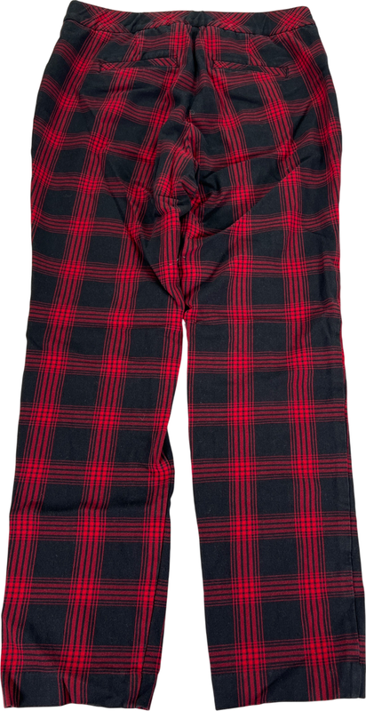 J.Jill Women’s Red/Black Holiday Plaid Bi-Stretch Straight Leg Pants - 4 Petite image 2