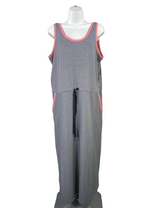 Columbia Women's Blue Striped Omi-Wick Sleeveless Midi Dress - L