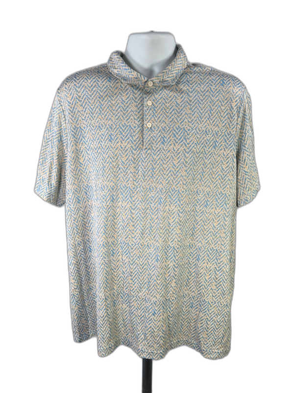 Adidas Men's Blue/Yellow Polo Short Sleeve Shirt - 2XL
