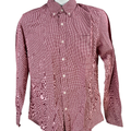 J.Crew Men's Red Checkered Flex Washed Classic Button Up Shirt - S