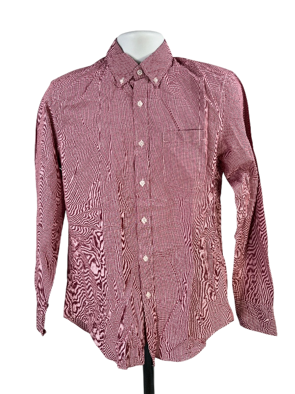 J.Crew Men's Red Checkered Flex Washed Classic Button Up Shirt - S