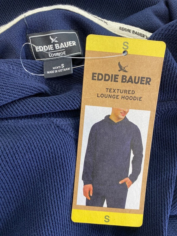 Eddie Bauer Men’s Blue Textured Long Sleeve Lounge Hoodie - S image 3
