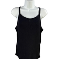 Victoria's Secret Women's Black So Soft Ribbed Pajama Cami Tank Top - L